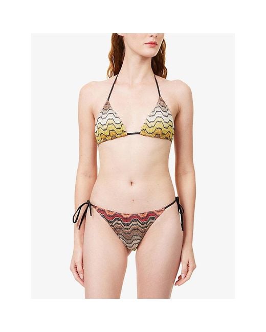 Missoni White Zig-Zag Pattern Bikini Set
