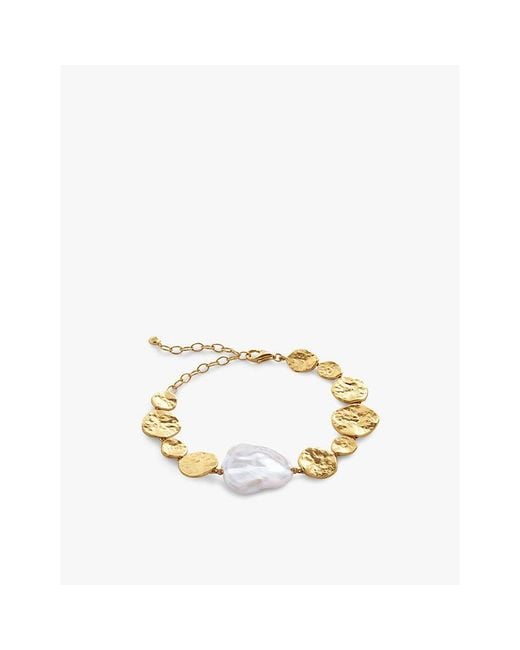 Monica Vinader Metallic Capri 18Ct-Plated Vermeil Sterling- And Keshi-Pearl Bracelet
