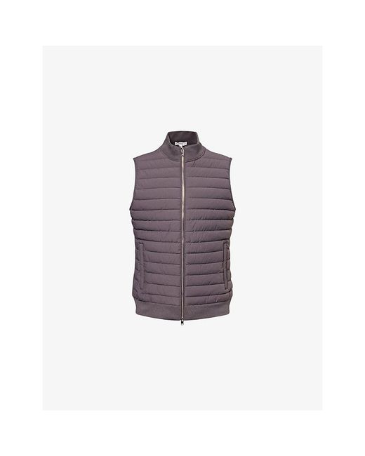 Arne Purple Hybrid Quilted Stretch-Woven Gilet for men