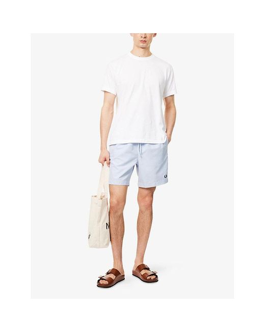 Fred Perry Blue Classic Two-Slip-Pockets Swim Shorts for men