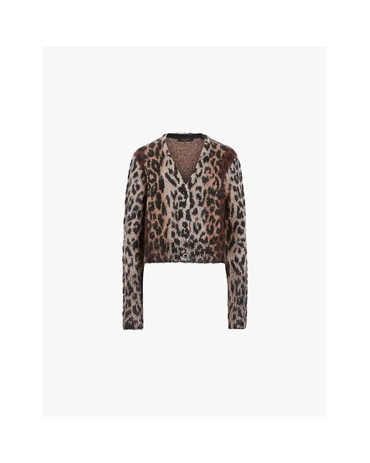 All saints leopard cardigan best sale