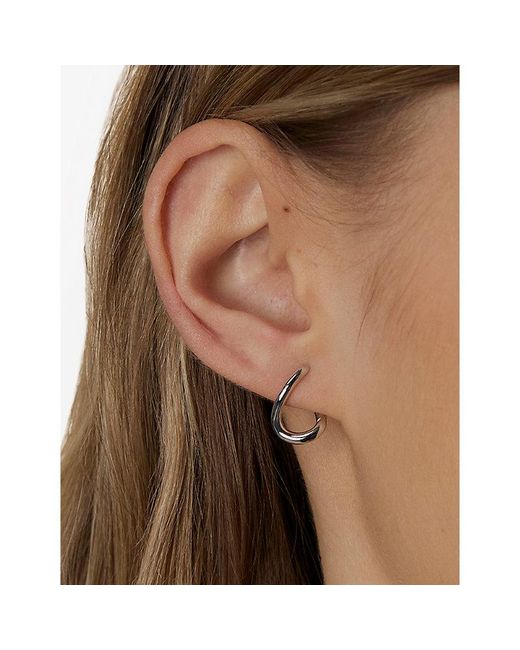 Astrid & Miyu White Molten 14Ct- Hoop Earrings