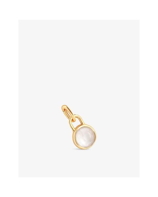 Astrid & Miyu Metallic June Birthstone 18Ct-Plated Sterling- And Moonstone Charm