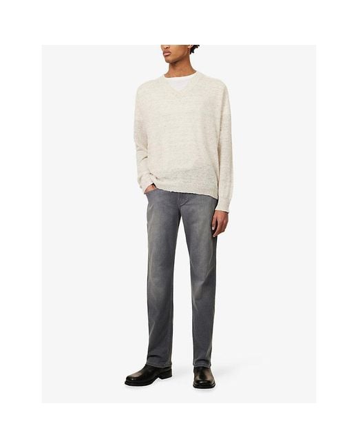 PAIGE Gray Transcend Normandie Straight Stretch-Denim Jeans for men