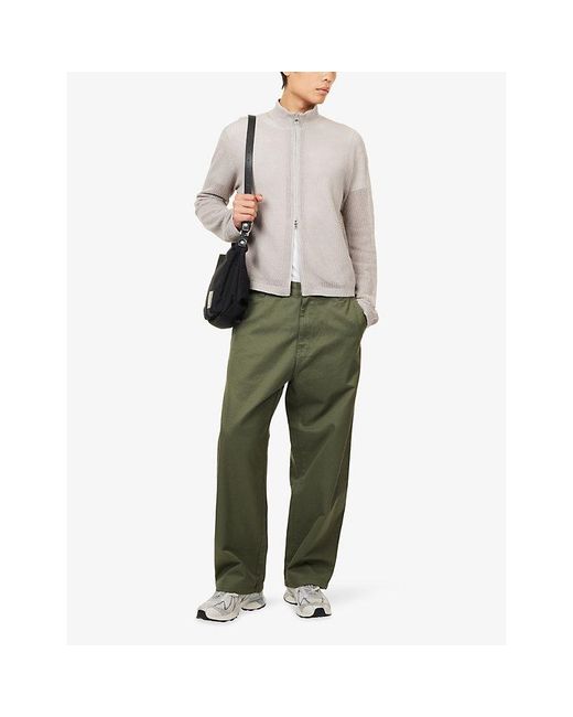 MKI Miyuki-Zoku Natural Loose Gague Knitted Cotton And Linen Track Jacket for men