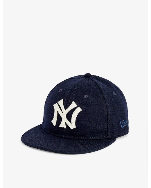 KTZ Blue 9fifty New York Yankees Brand-embroidered Wool-blend Cap for men