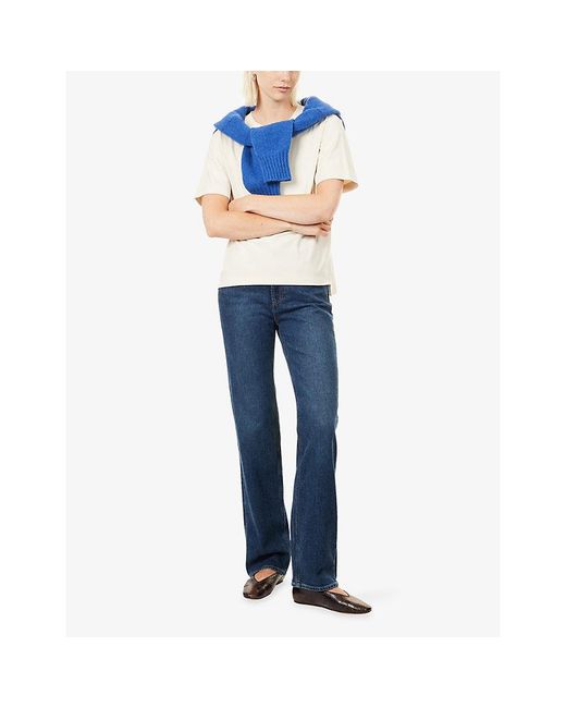 PAIGE Blue Stevie Straight-Leg Denim Jeans