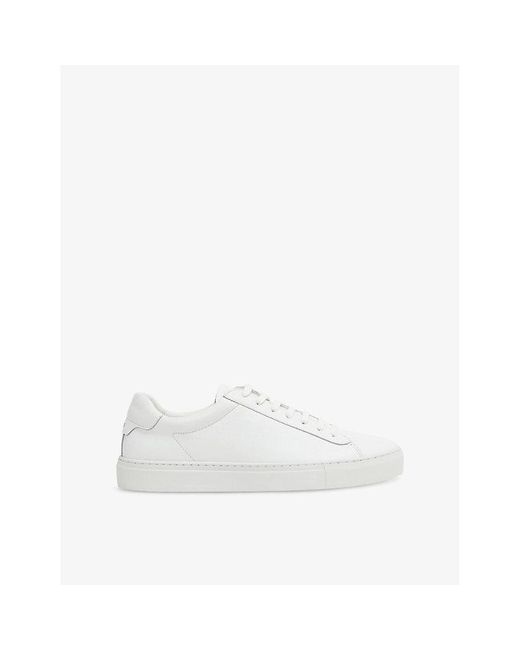 Reiss White Finley Leather Low-Top Trainers for men
