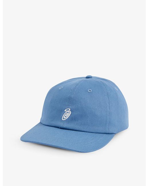 Stussy Swirl Logo-embroidered Cotton Baseball Cap in Blue for Men | Lyst