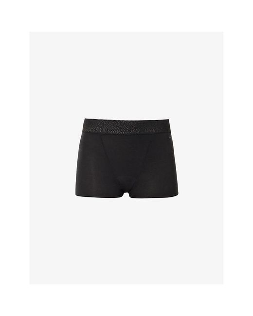 Sloggi Black High-rise Stretch-woven Shorts Pack Of Two X