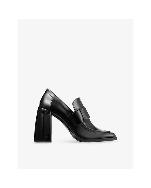 Jimmy Choo Black Tylor 95 Patent Leather Loafers