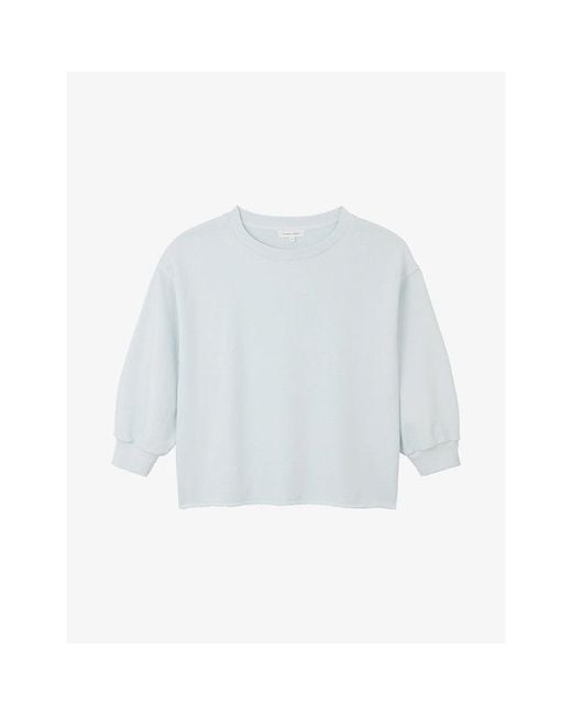 The White Company White Balloon-Sleeve Relaxed-Fit Cotton Sweatshirt