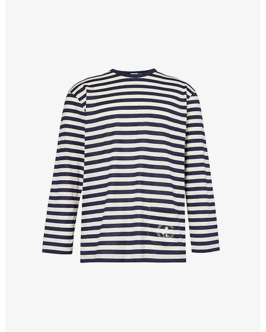 Sunspel Blue X Nigel Cabourn Striped Cotton-jersey T-shirt for men