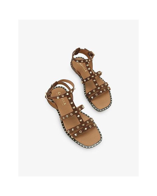 Carvela Kurt Geiger Brown Alia Leather Sandals