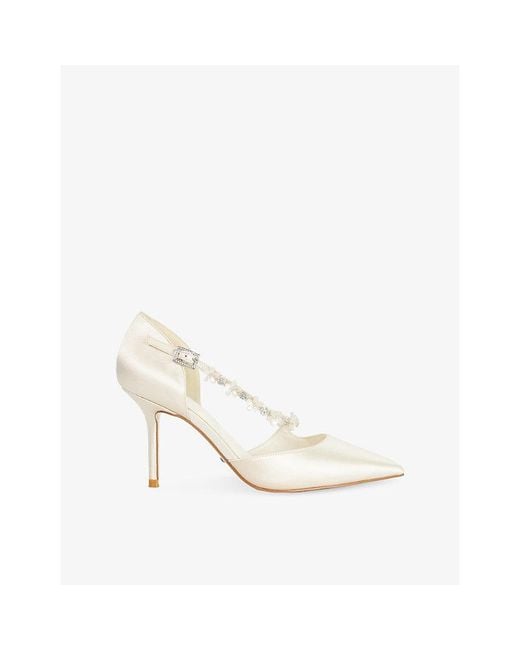Dune White Declaration Bridal Heeled Satin Courts