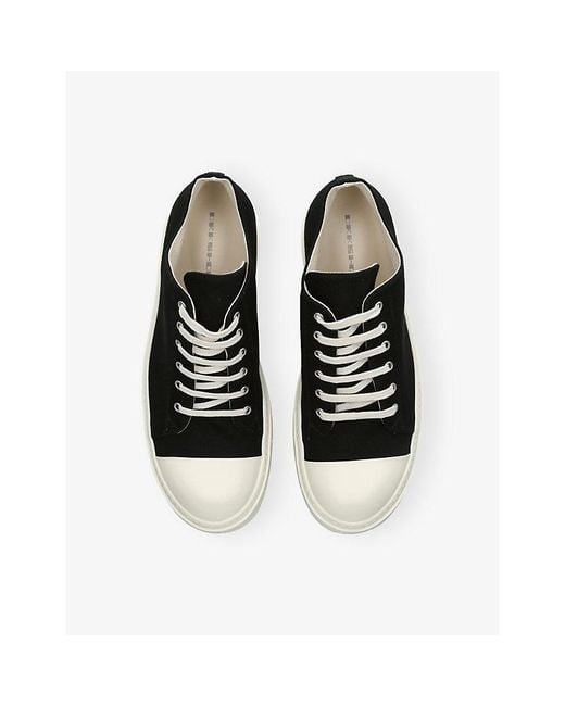 Rick Owens Black Low Denim Trainers for men