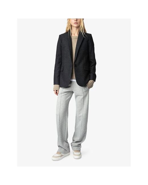 Zadig & Voltaire White Branded Elasticated-Waist Cotton-Blend Jogging Bottoms
