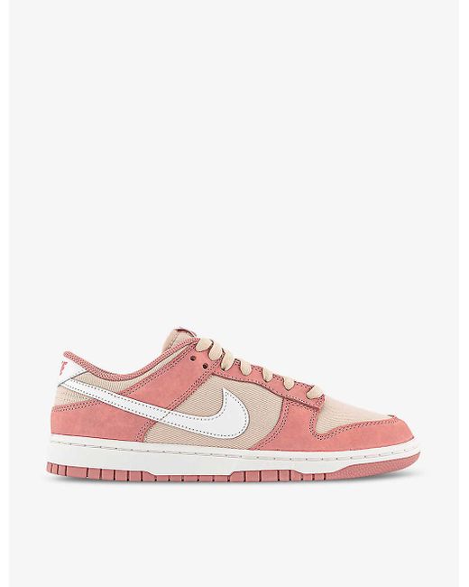 Nike Dunk Low Panelled Leather And Woven Low-top Trainers in Pink for Men |  Lyst UK