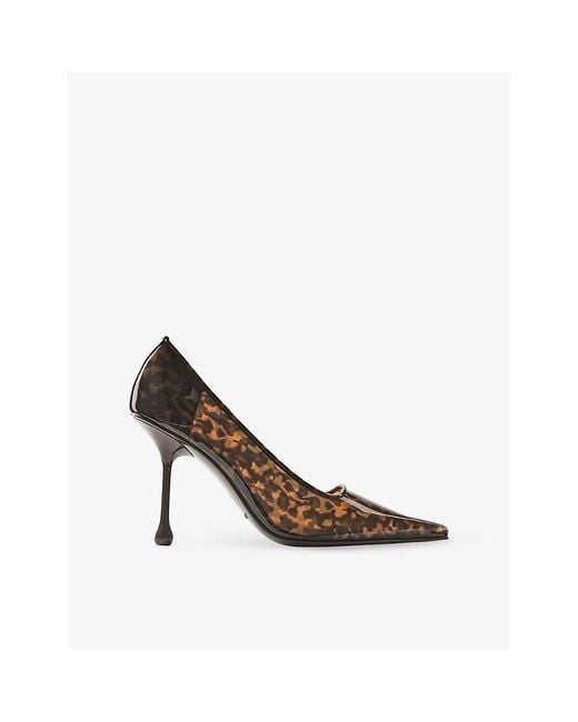 Jimmy Choo White Ixia 95 Tortoiseshell Patent Heels