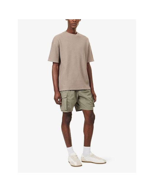 Arne Natural Waffle Relaxed Woven T-Shirt for men