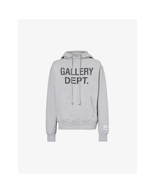 GALLERY DEPT. Gray Logo Graphic-print Cotton-jersey Hoody for men