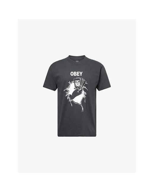 Obey Black Nothing Can Save You Short-Sleeves Cotton-Jersey T-Shirt for men