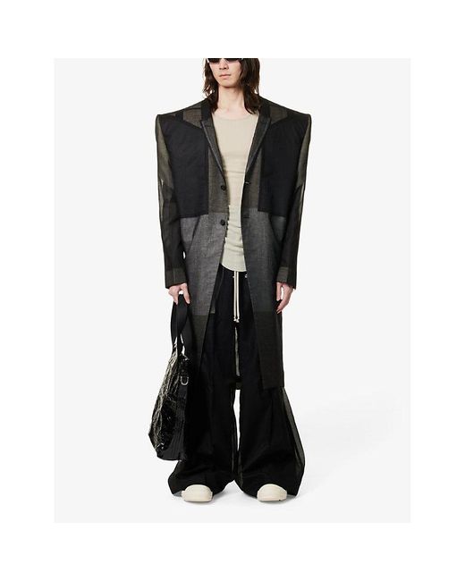 Rick Owens Black Bela Semi-sheer Relaxed-fit Flared-leg Cotton Trousers for men