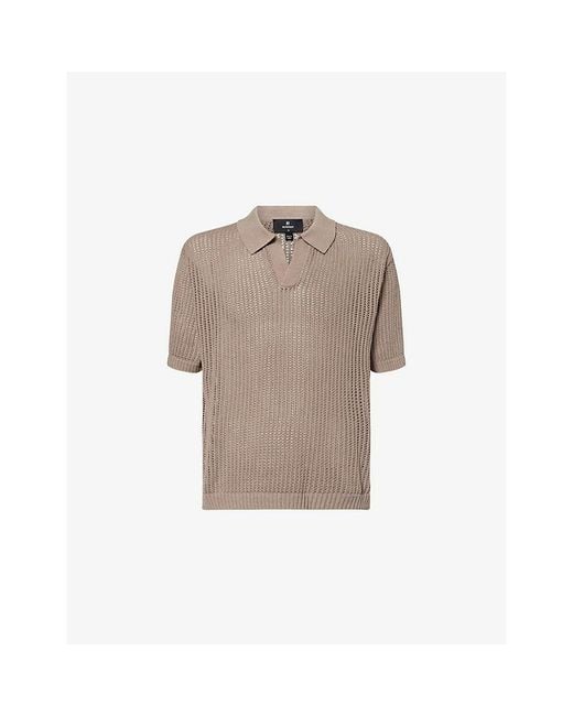 Represent Natural Beverly Open-Collar Cotton-Knit Polo Top for men