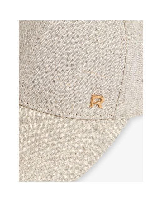 Reiss Natural Lily Logo-Badge Linen Baseball Cap