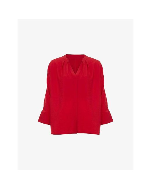 Phase Eight Red Cynthia Batwing-Sleeve Woven Blouse