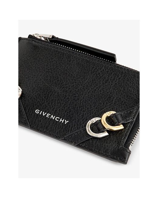 Givenchy Black Voyou Zipped Leather Card Holder