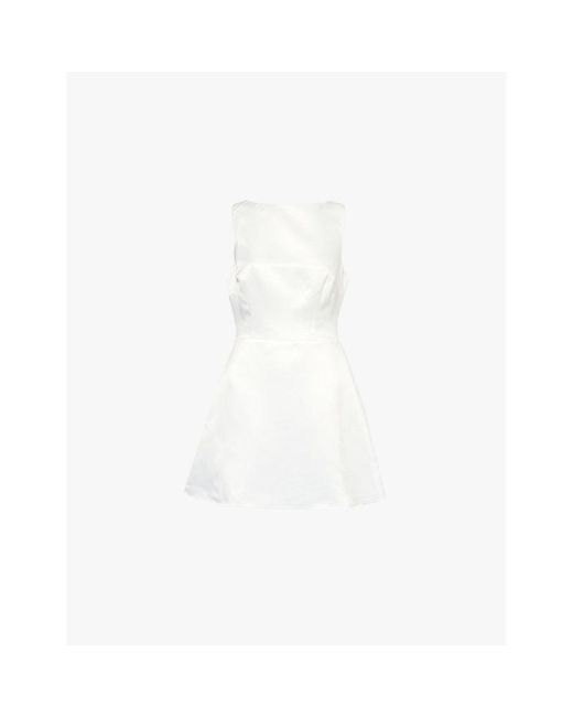 Reformation White Zenni Woven Mini Dress