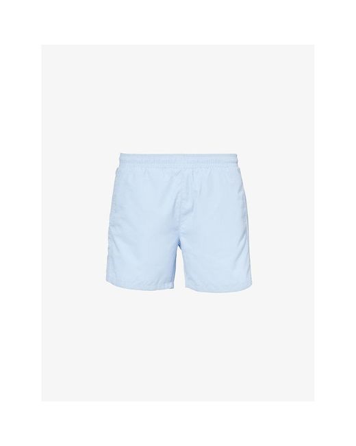 Boss Blue Logo-print Regular-fit Recycled-polyester Swim Shorts Xx for men