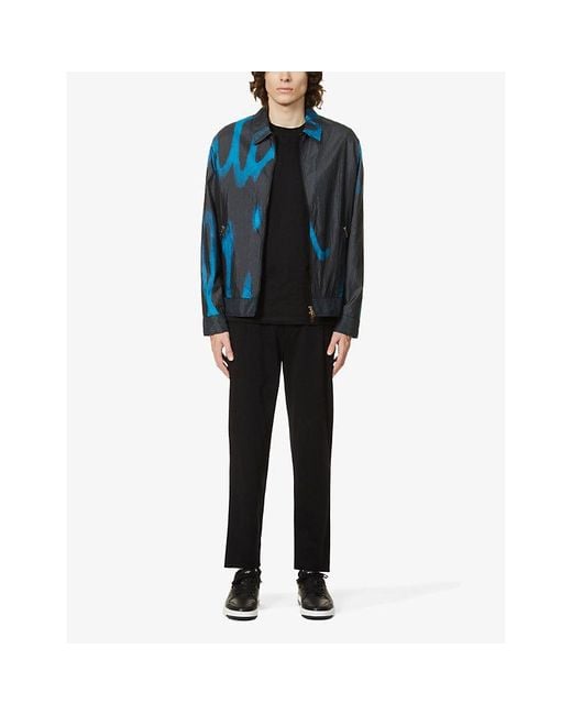Paul Smith Black Zebra-Embroidered Crewneck Cotton T-Shirt for men