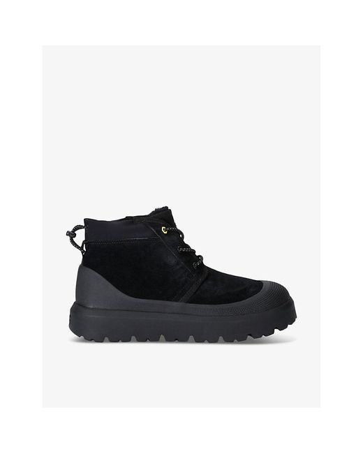 Ugg Black Neumel Weather Logo-Debossed Suede Chukka Boots for men