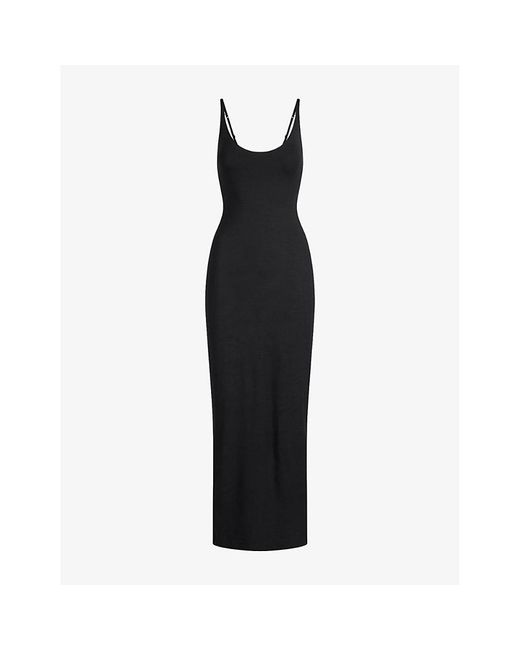 Skims Black Skimpy Scoop-Neck Stretch-Modal Maxi Dress
