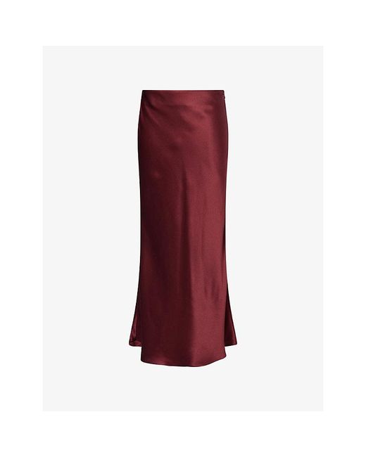 Gabriela Hearst Red Frei A-Line Silk Maxi Skirt