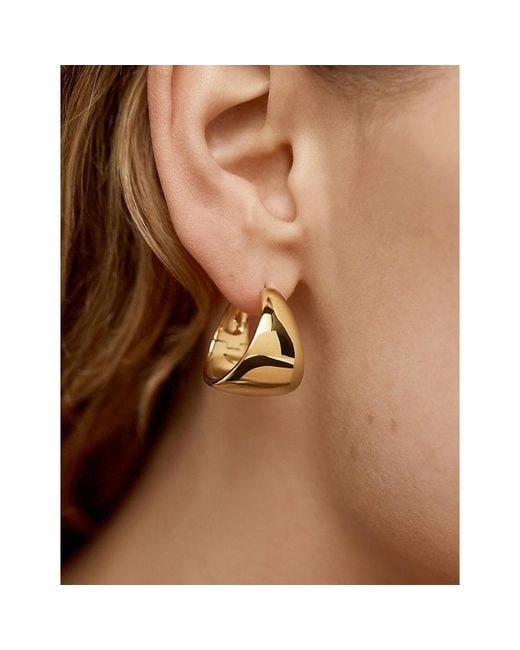 Monica Vinader Metallic Tapered Large 925 Sterling Hoop Earrings
