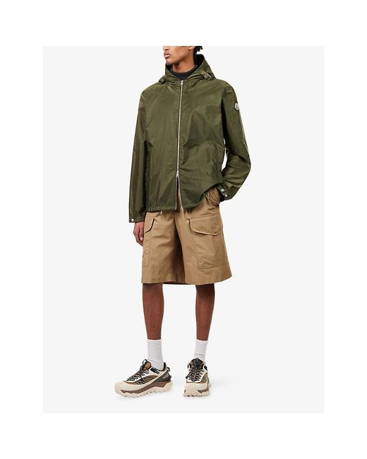 Moncler Natural Logo-Charm Cotton Poplin Cargo Shorts for men