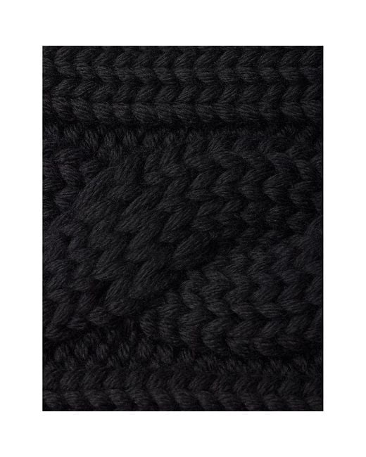 Prada Black Logo-Plaque Wool Headband