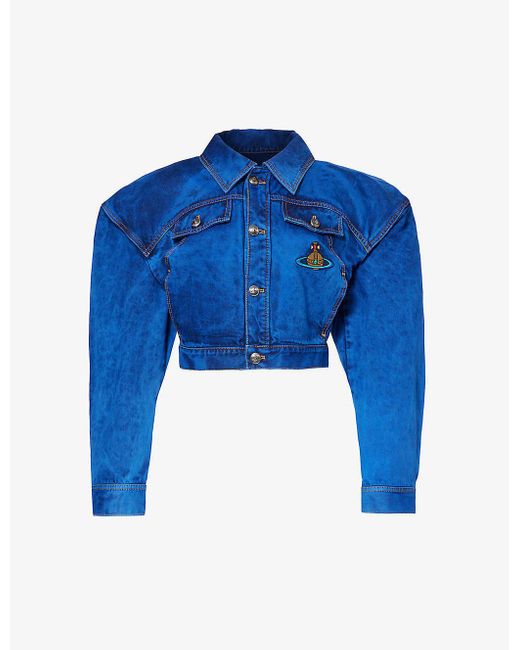 Vivienne Westwood Blue Boxer Logo-embroidered Denim Jacket X