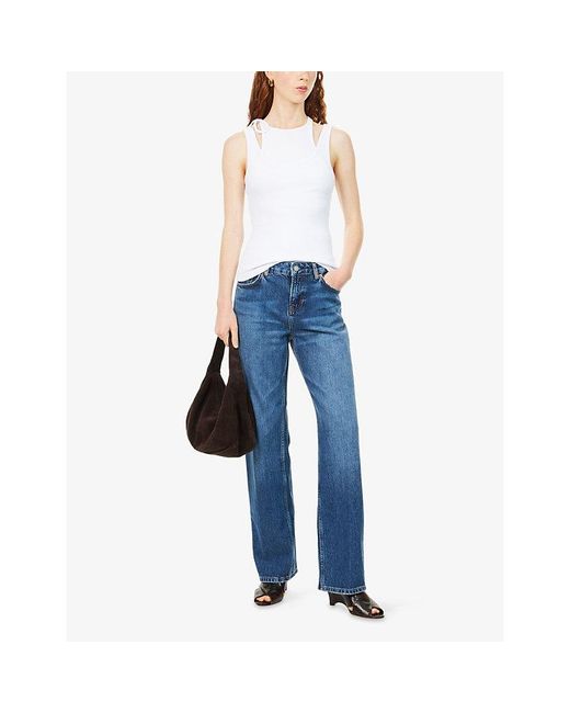 Reformation Blue Charlee Straight-Leg Denim Jeans