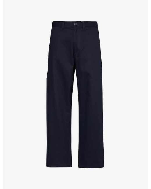 Carhartt Blue Midland Relaxed-fit Wide-leg Cotton Trousers for men