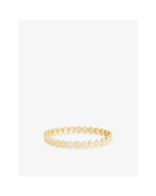 Lisa Gozlan Natural The Mini Gemstone The Happy Face 18Ct-Plated Brass And Cubic Zirconia Bracelet