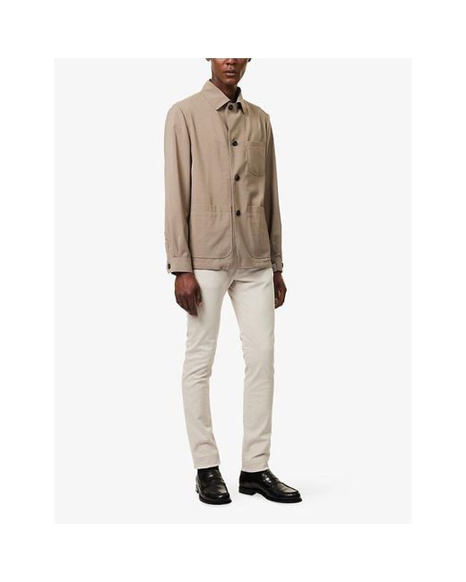 Corneliani White Regular-Fit Tapered-Leg Cotton Chino Trousers for men