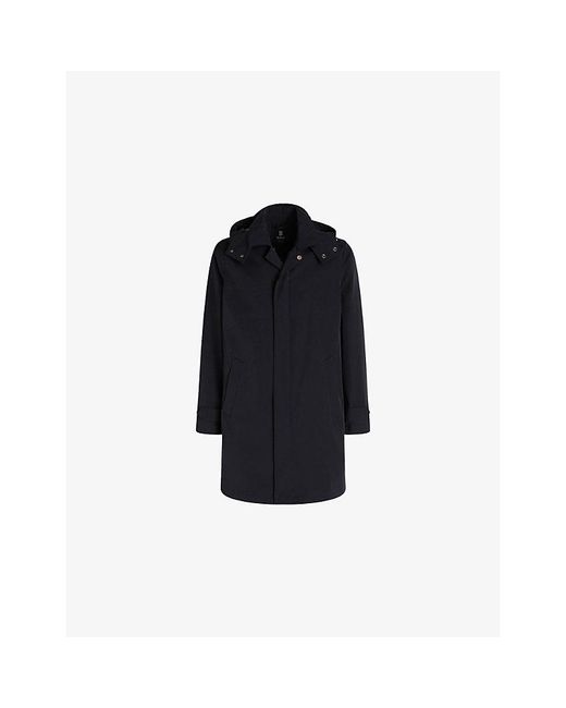 Boggi Black B-Travel Technical Stretch-Nylon Raincoat for men