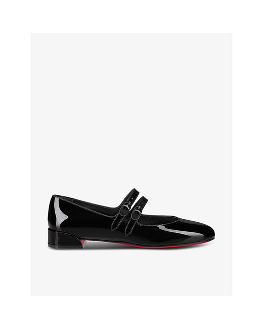 Christian Louboutin Black Sweet Jane Patent-Leather Heeled Pumps
