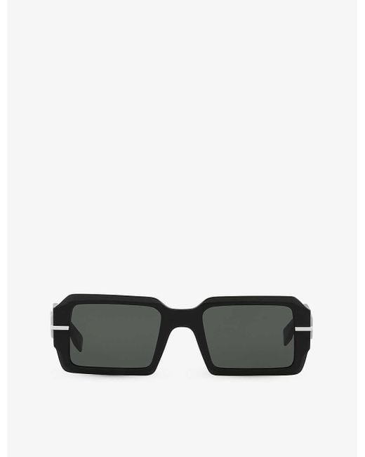Fendi Black Fe40073u Graphy Rectangle-frame Acetate Sunglasses