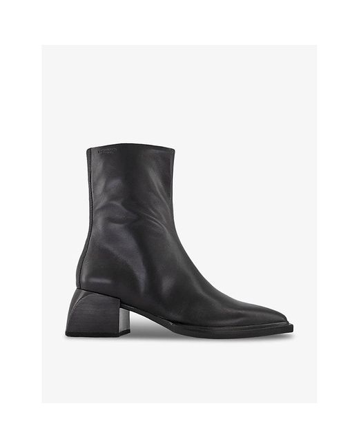 Vagabond Black Vivian Pointed-toe Leather Ankle Boots