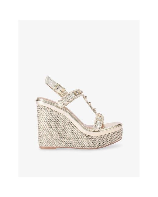Carvela Kurt Geiger Natural Sorella Rope Wedge Sandals